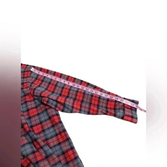 ORVIS 100% Cotton Red Gray Plaid Button Front Long Sleeve Flannel Men’s XXL - Picture 7 of 7